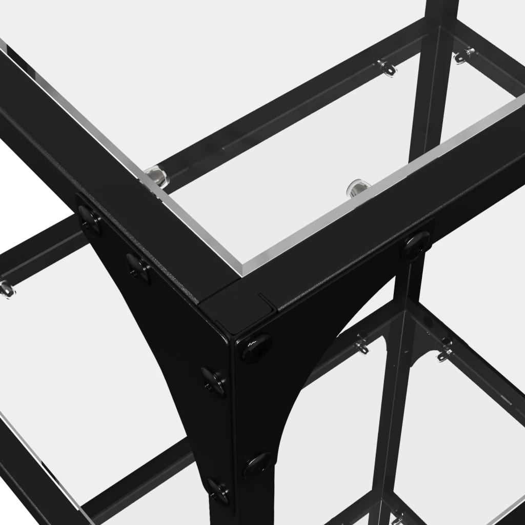 Scaffale con Piano in Vetro Trasparente 40x30x123cm in Acciaio - homemem39