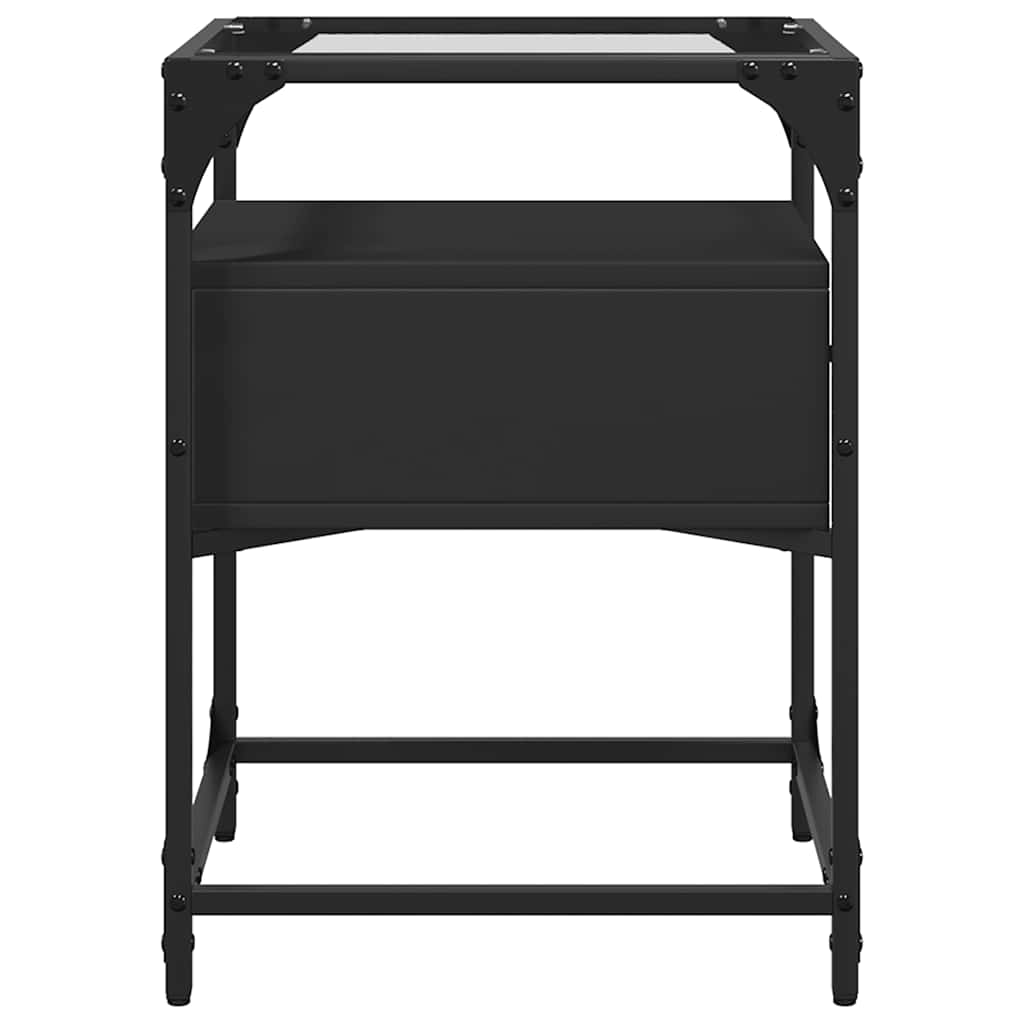 Comodino Nero 40x40x55 cm in Legno Multistrato
