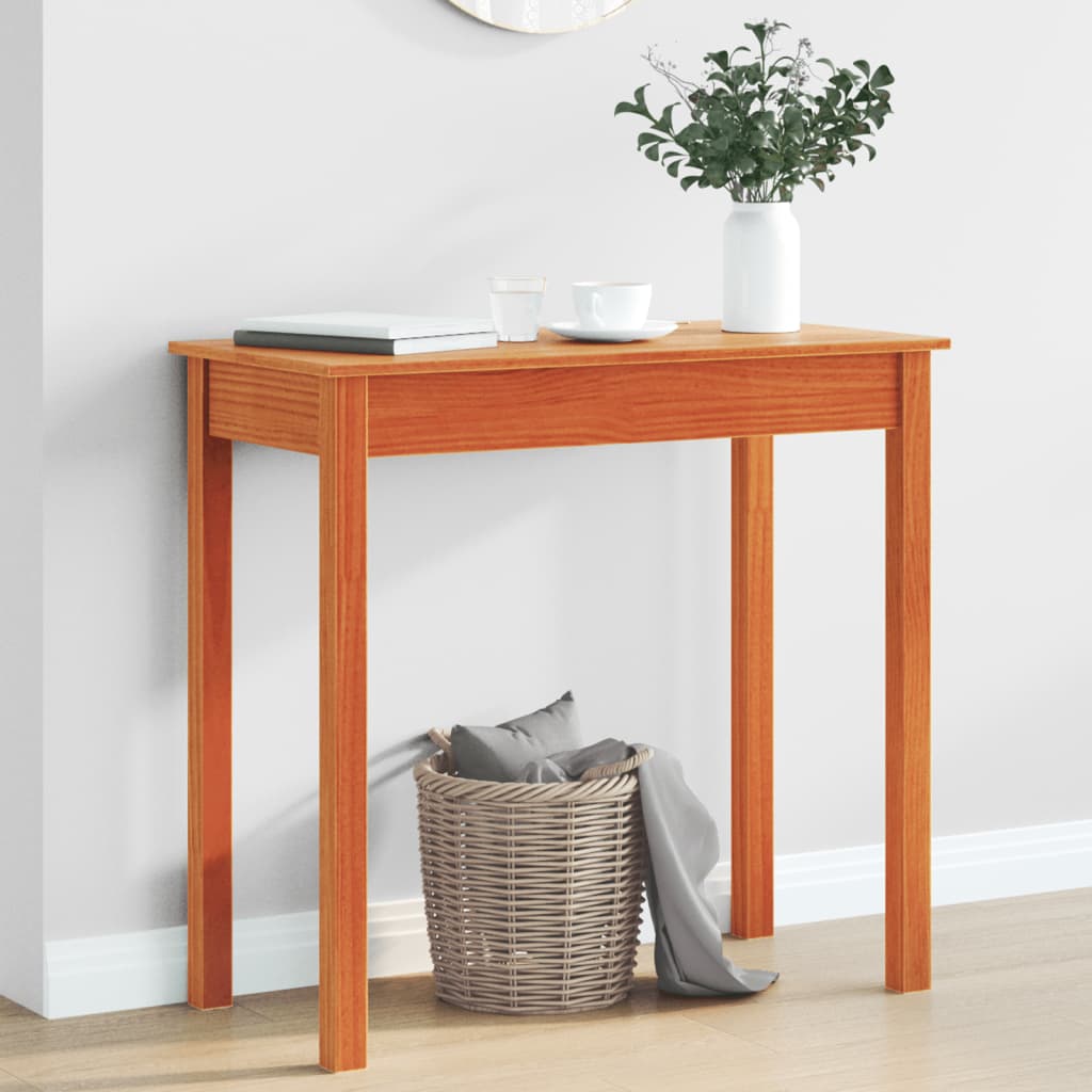 Tavolo Consolle Marrone Cera 80x40x75cm Legno Massello di Pino - homemem39