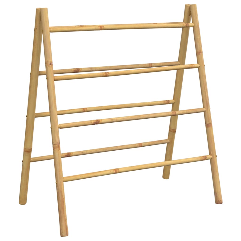 Scala Portasciugamani Doppia con 4 Pioli 90x50x100 cm in Bambù - homemem39