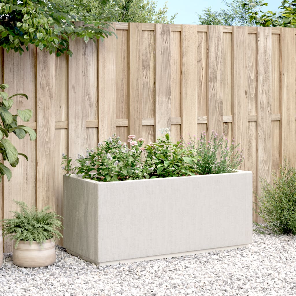 Fioriera da Giardino Bianca 80x36x35 cm in PP - homemem39