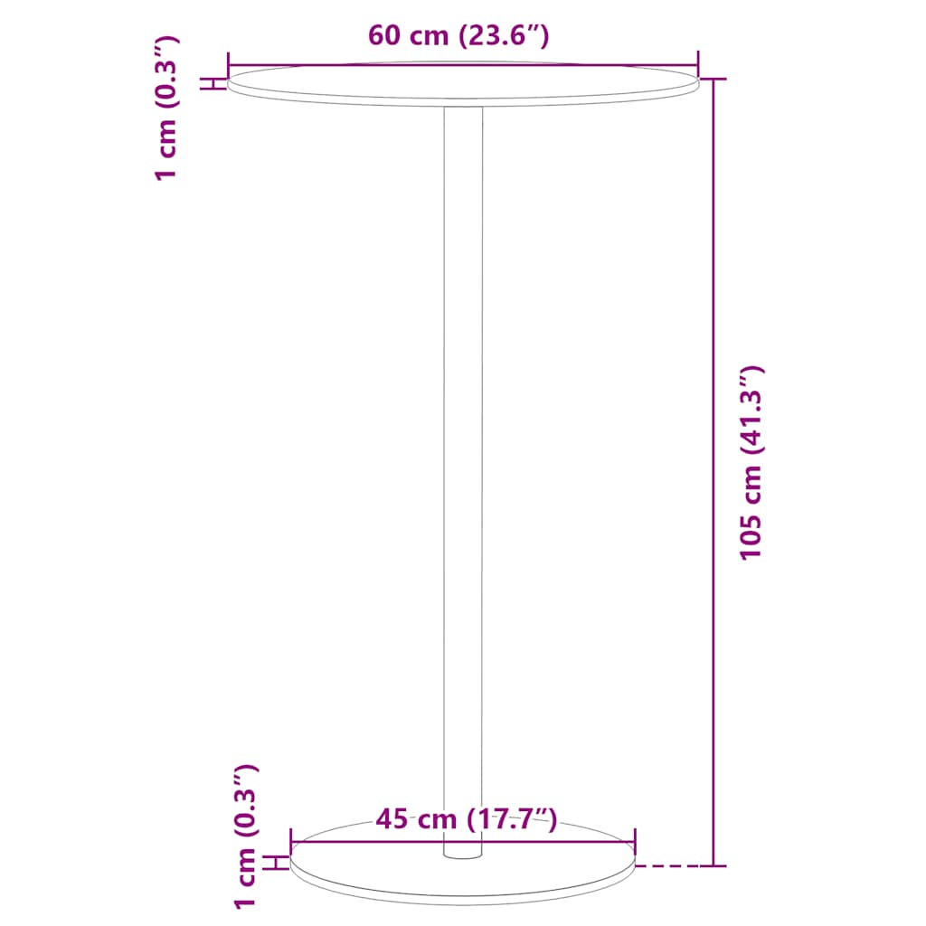 Tavolo da Giardino Rotondo Nero Ø60x105 cm in Acciaio | homemem39