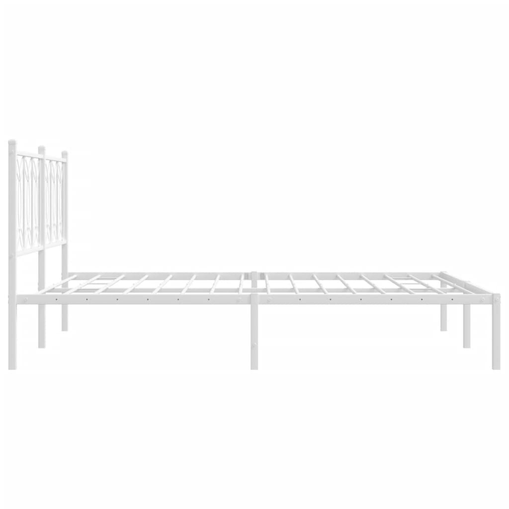 Giroletto con Testiera Metallo Bianco 160x200 cm
