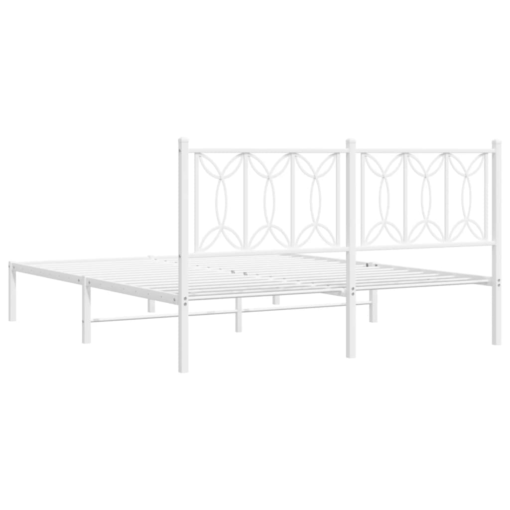 Giroletto con Testiera Metallo Bianco 160x200 cm
