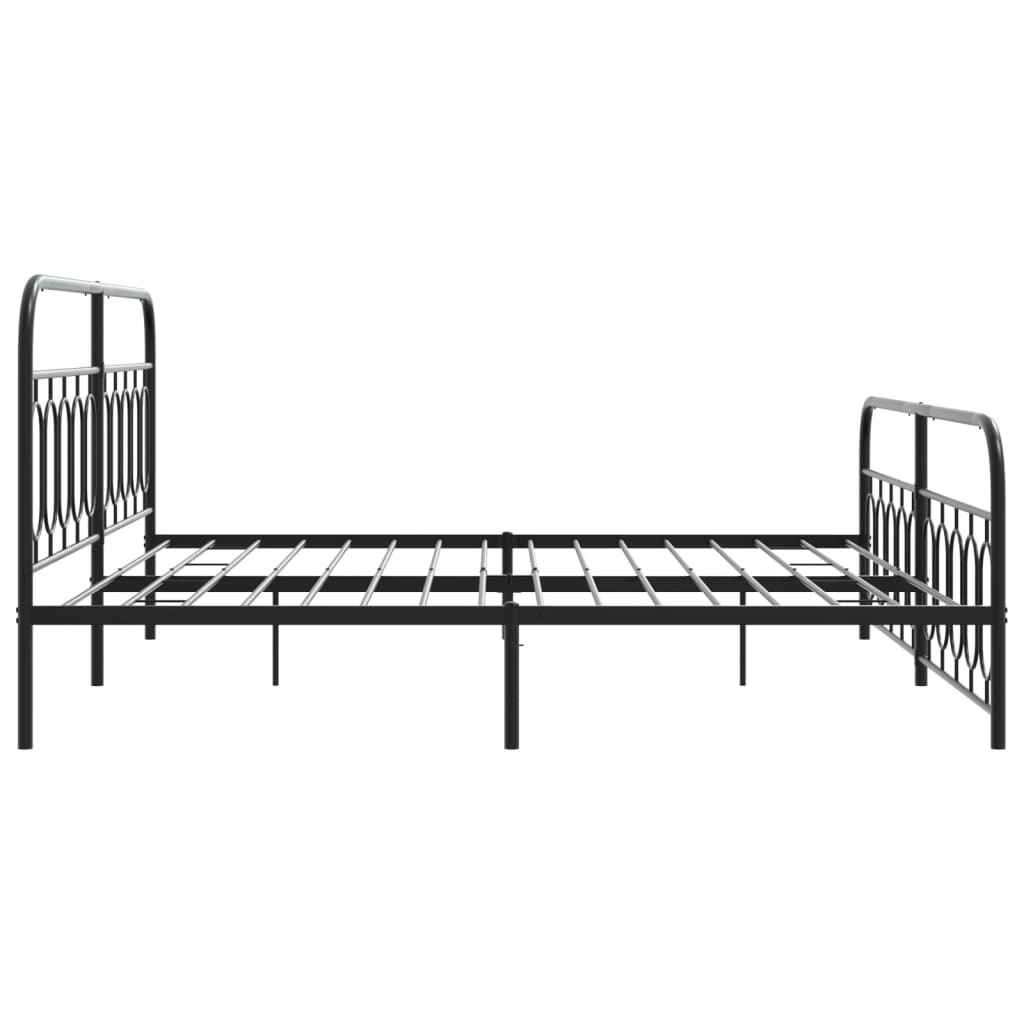 Giroletto con Testiera e Pediera Metallo Nero 200x200 cm