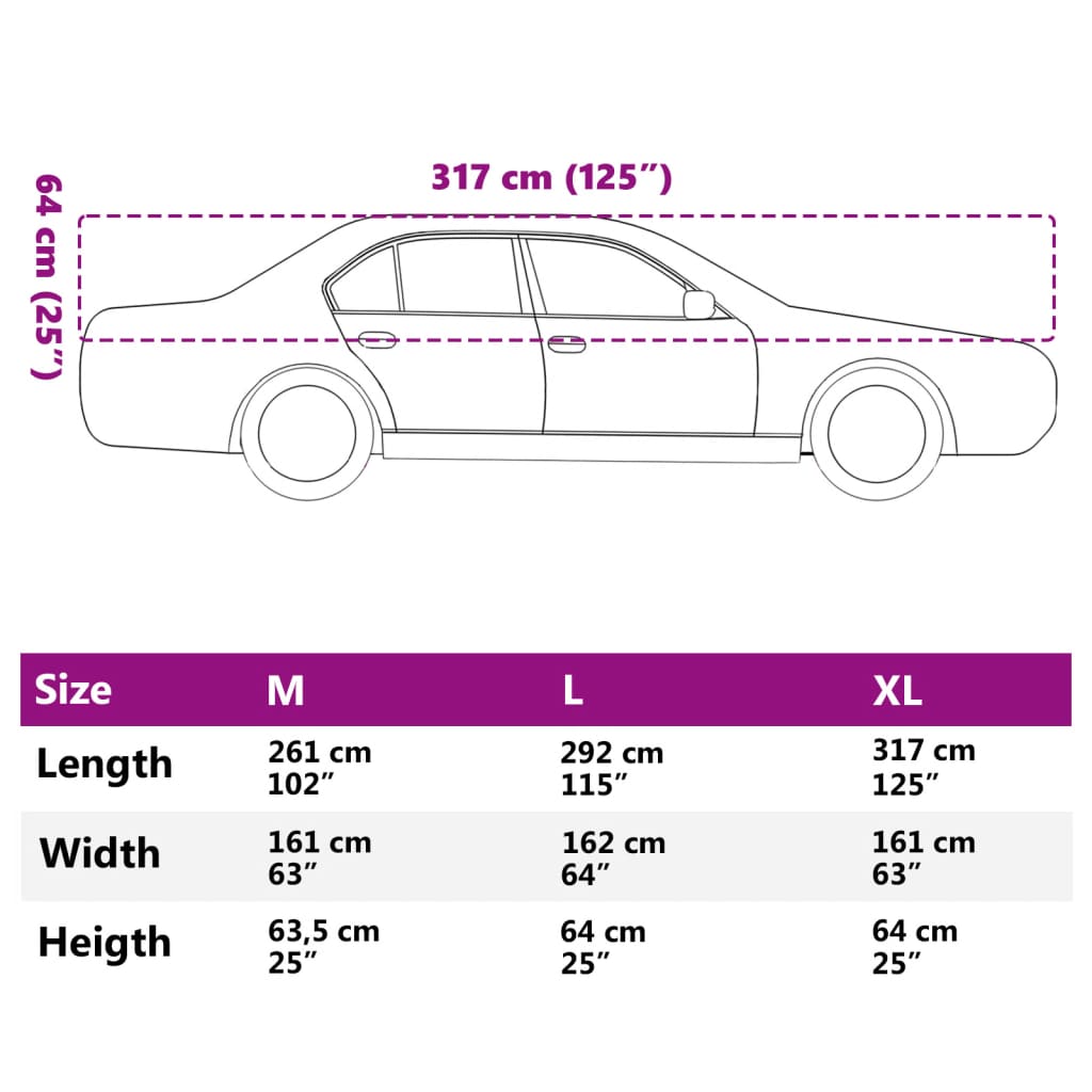 Mezza Copertura Auto con Ganci Argento XL PEVA | homemem39