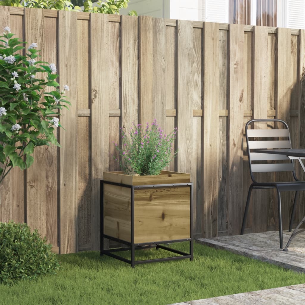 Fioriera da Giardino 40x40x50 cm in Legno di Pino Impregnato - homemem39