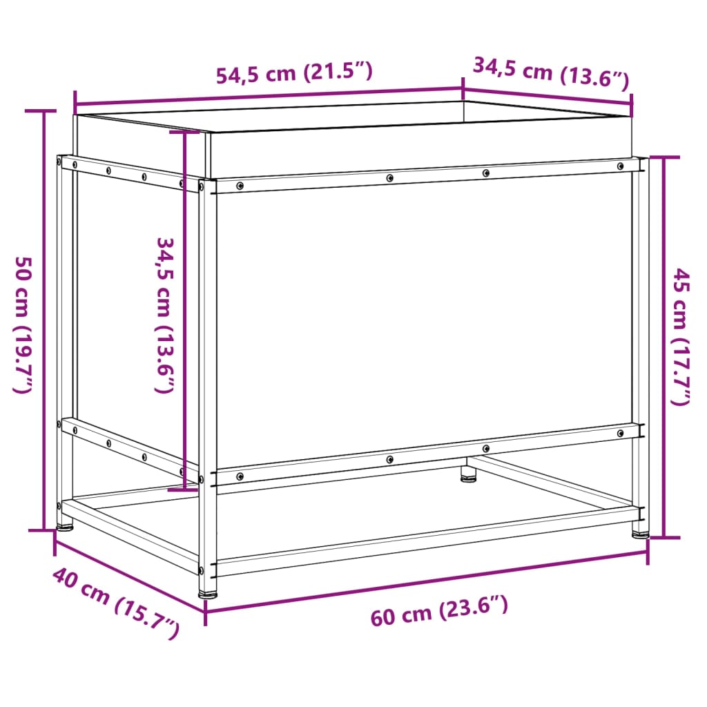 Fioriera da Giardino 60x40x50 cm in Legno di Pino Impregnato - homemem39