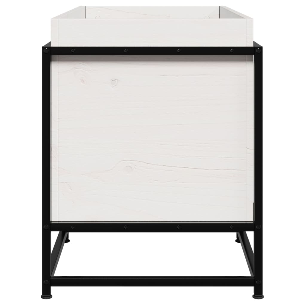 Fioriera da Giardino Bianca 80x40x50 cm Legno Massello di Pino - homemem39