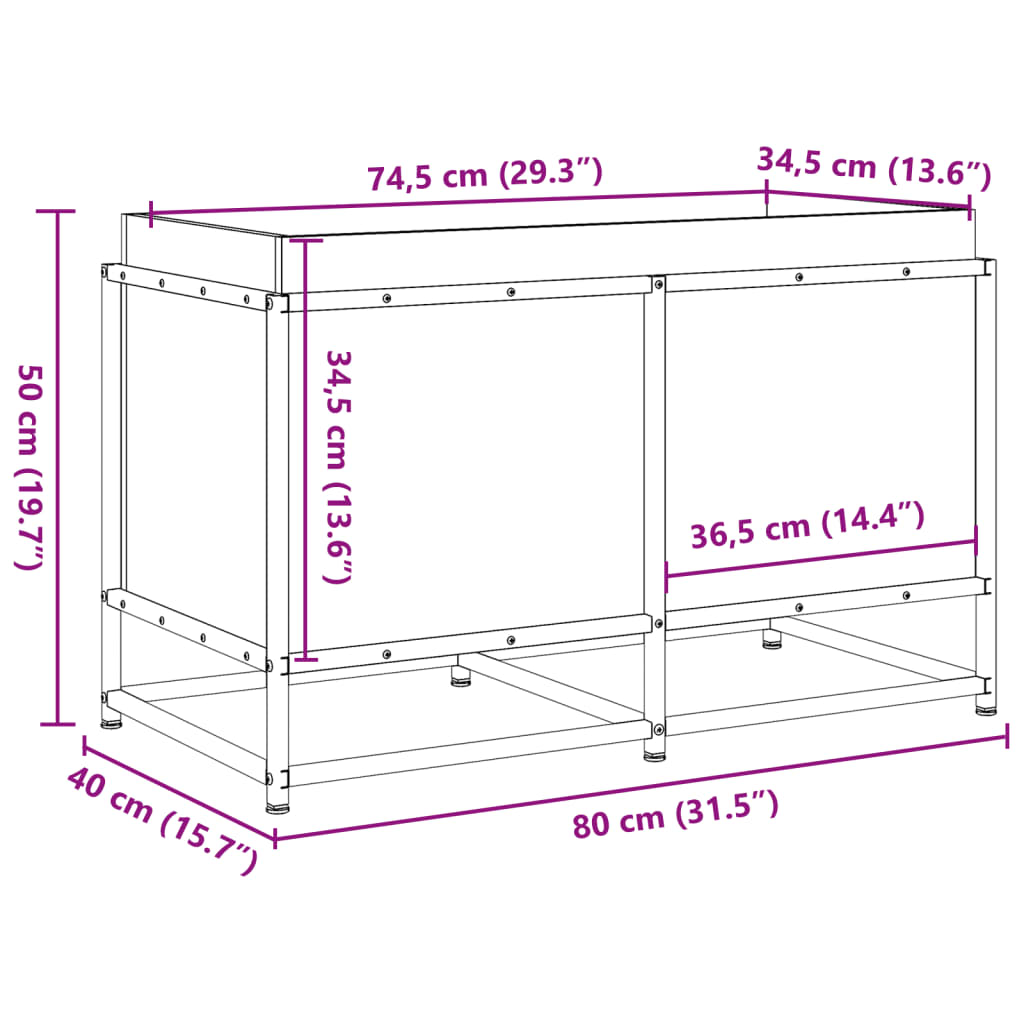 Fioriera da Giardino 80x40x50 cm in Legno di Pino Impregnato - homemem39