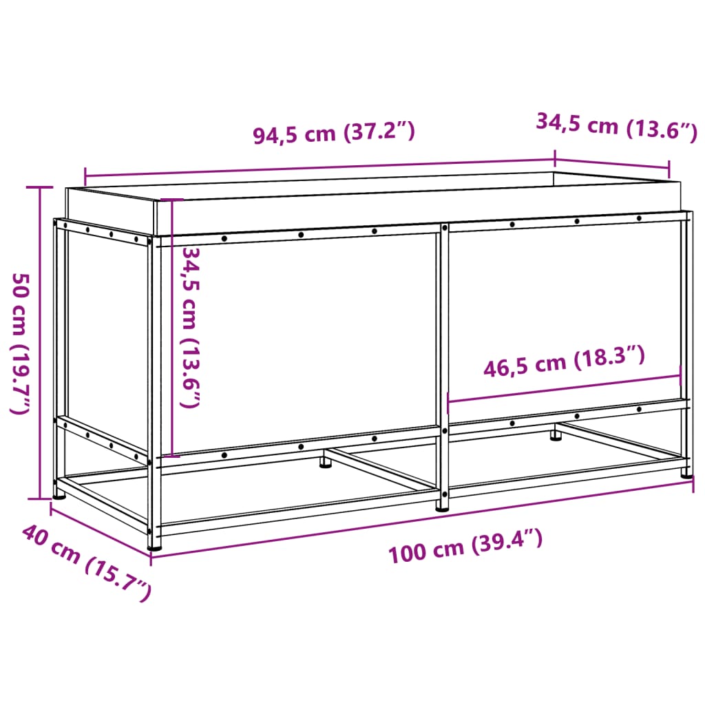 Fioriera da Giardino 100x40x50 cm in Legno di Pino Impregnato - homemem39