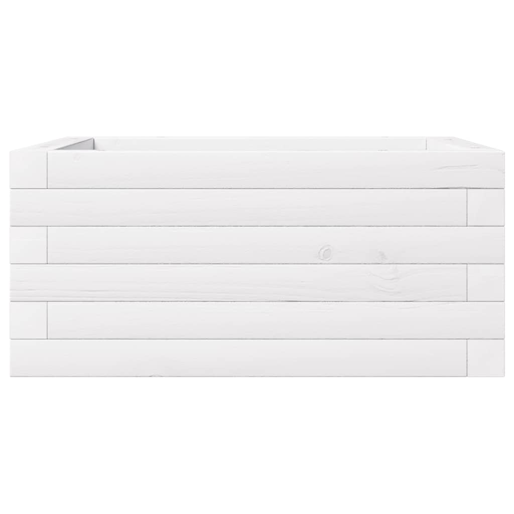 Fioriera da Giardino Bianca 50x50x23 cm Legno Massello di Pino - homemem39