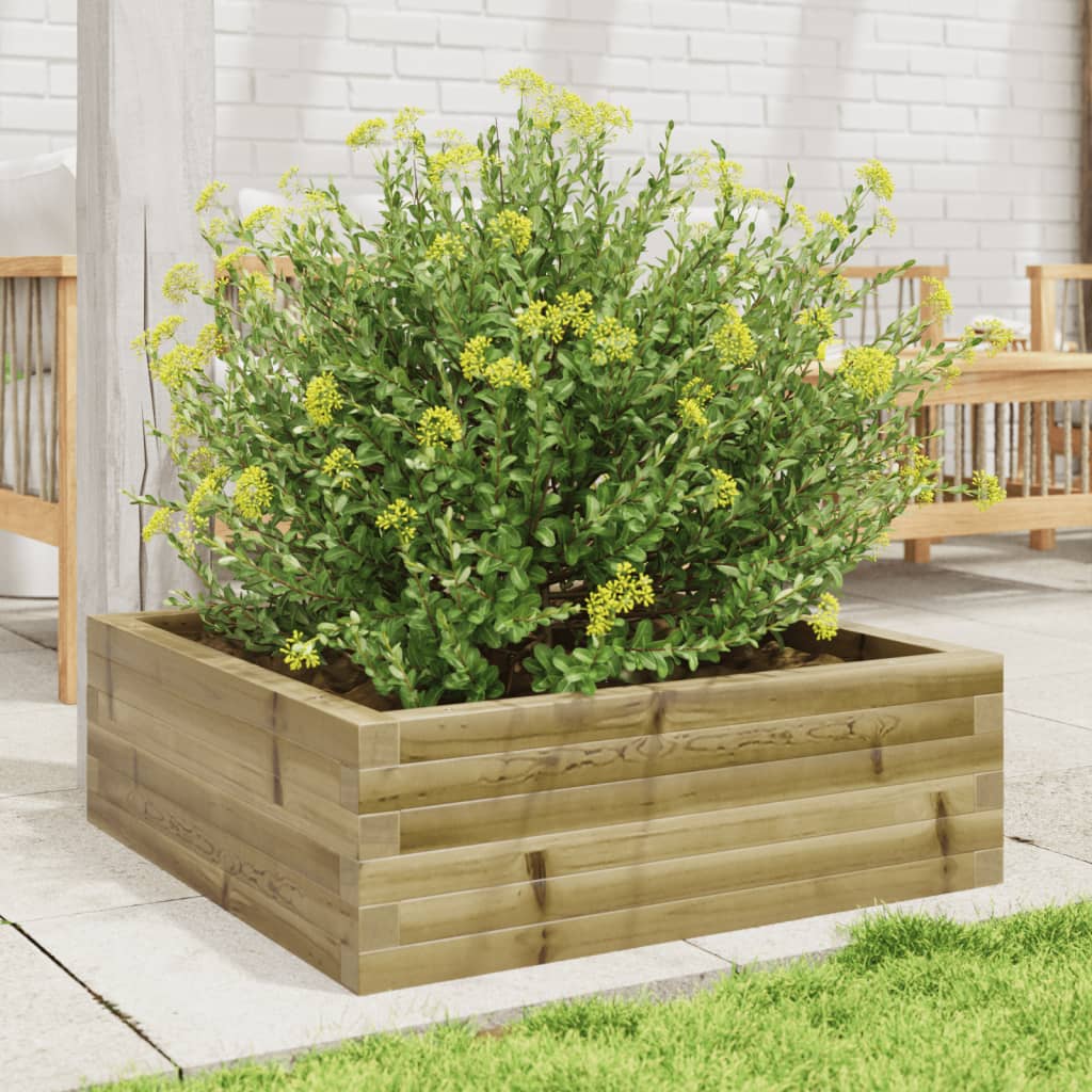 Fioriera da Giardino 70x70x23 cm in Legno di Pino Impregnato - homemem39