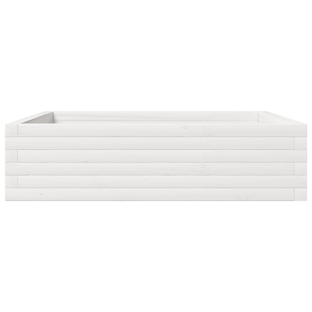 Fioriera da Giardino Bianca 90x90x23 cm Legno Massello di Pino