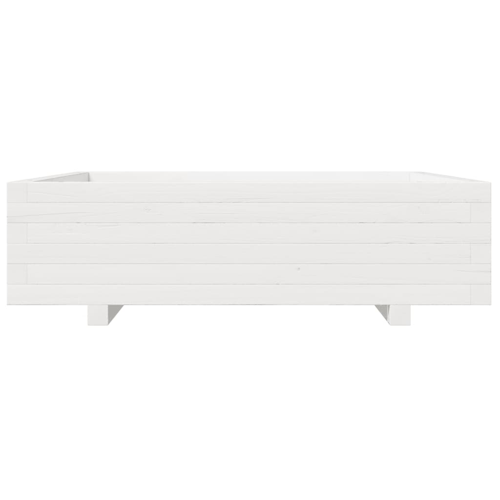 Fioriera da Giardino Bianca 90x90x26,5cm Legno Massello di Pino - homemem39