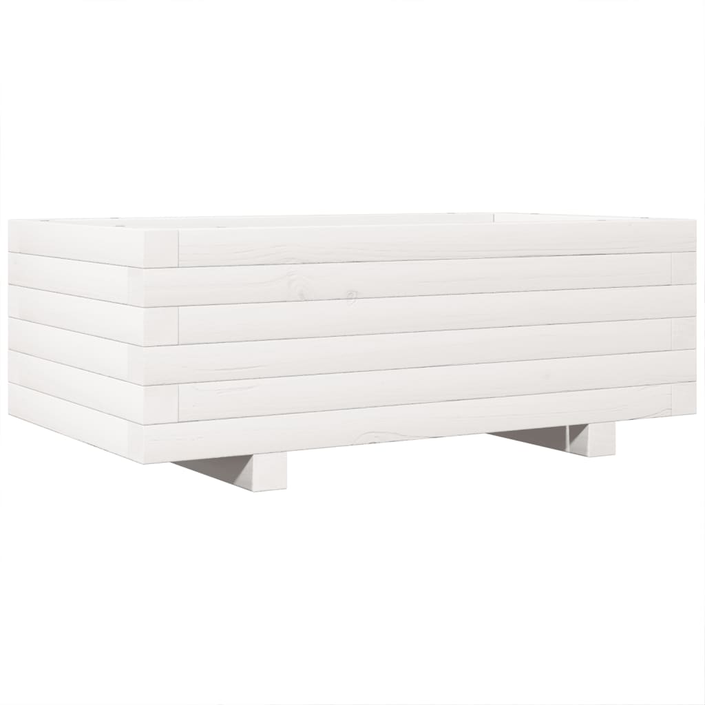 Fioriera da Giardino Bianca 70x40x26,5cm Legno Massello di Pino - homemem39