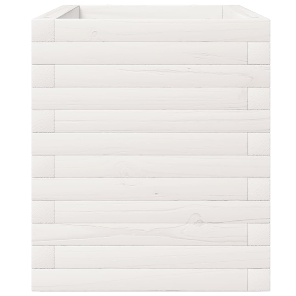Fioriera da Giardino Bianca 110x40x49,5 cm Legno Massello Pino - homemem39