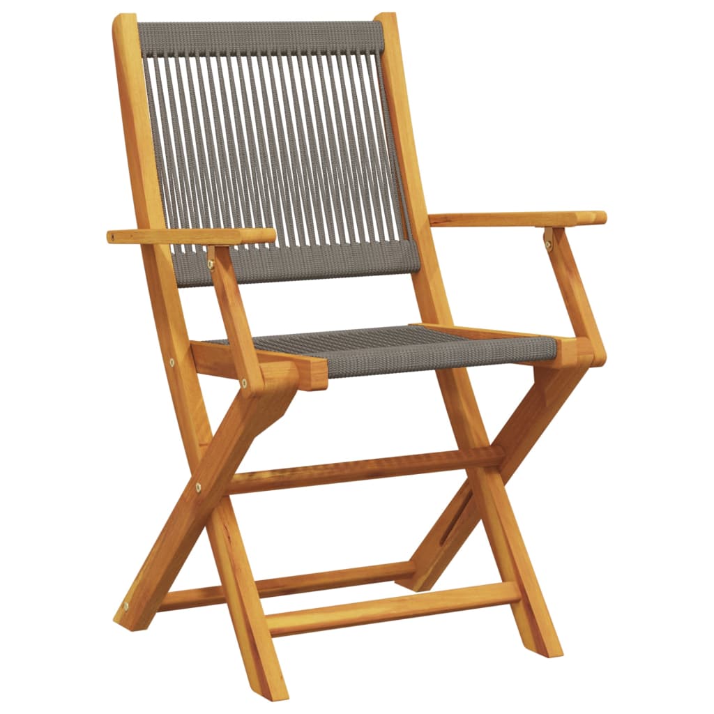 Set da Pranzo da Giardino 5 pz Polipropilene e Legno Massello