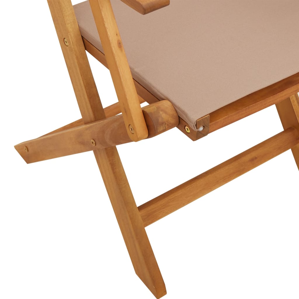 Set da Pranzo da Giardino 5 pz Tortora Tessuto e Legno Massello