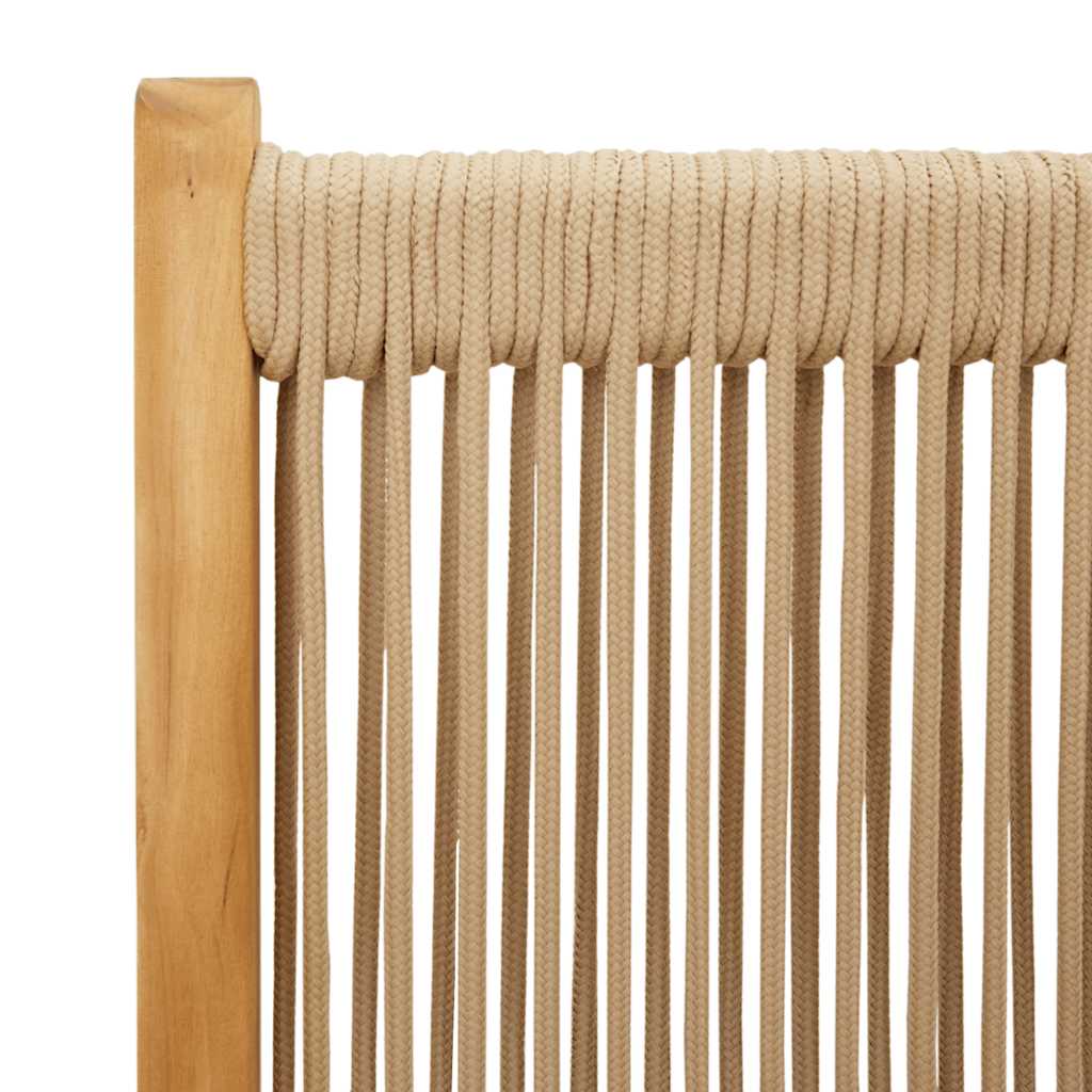 Set Pranzo da Giardino 7 pz Beige Polipropilene/ Legno Massello