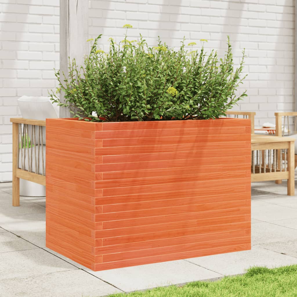 Fioriera Giardino Marrone Cera 90x60x68,5cm Legno Massello Pino - homemem39