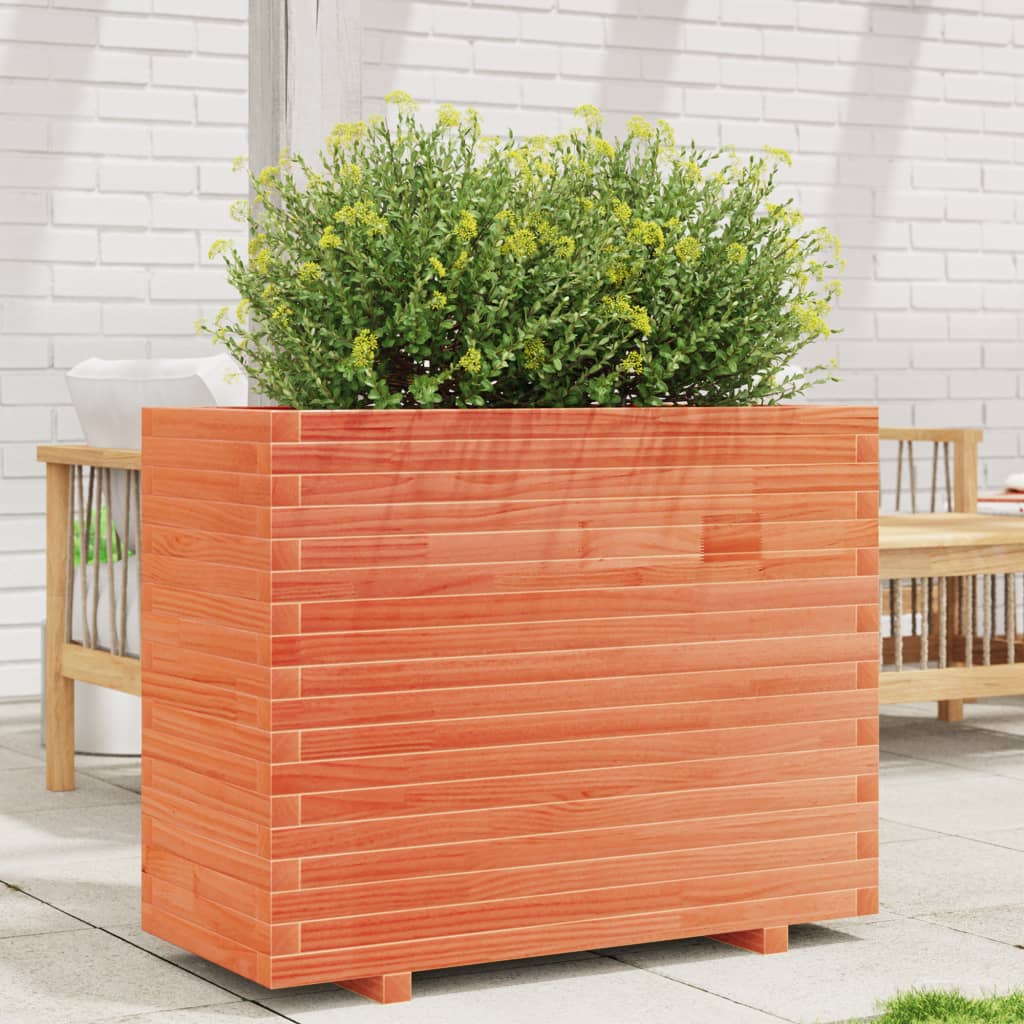 Fioriera Giardino Marrone Cera 90x40x72,5cm Legno Massello Pino - homemem39