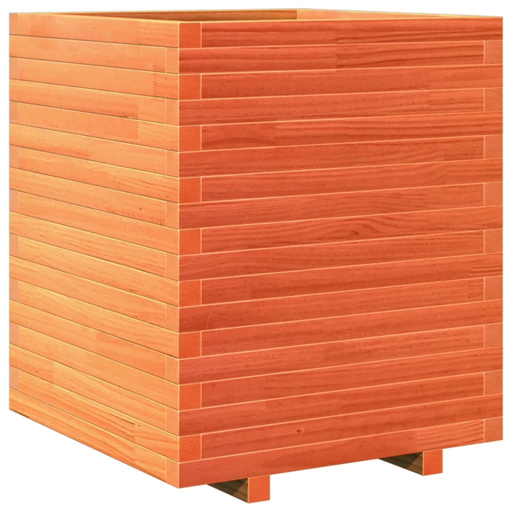 Fioriera Giardino Marrone Cera 60x60x72 cm Legno Massello Pino - homemem39