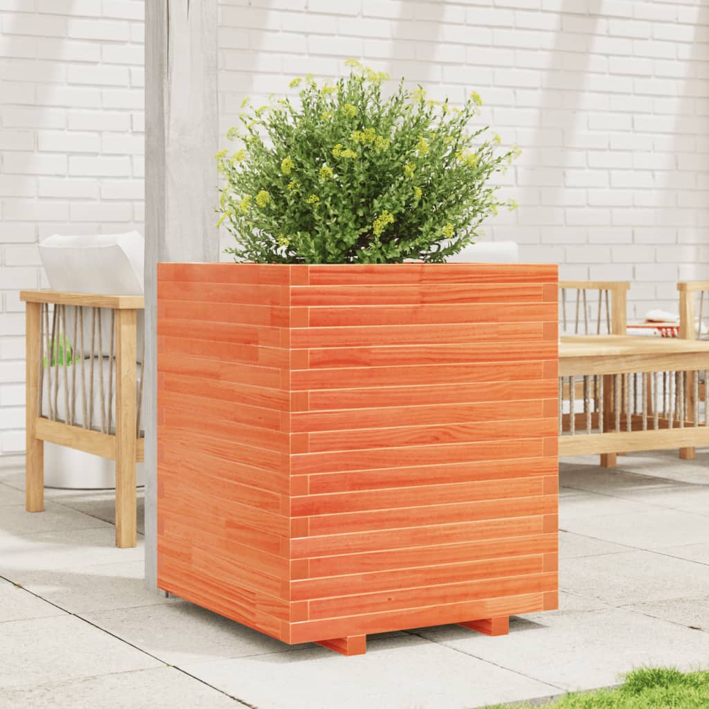 Fioriera Giardino Marrone Cera 60x60x72 cm Legno Massello Pino - homemem39