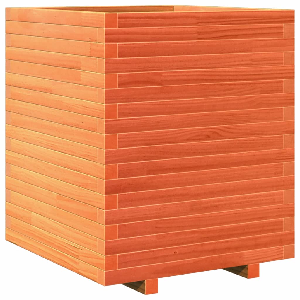 Fioriera Giardino Marrone Cera 60x60x72 cm Legno Massello Pino - homemem39