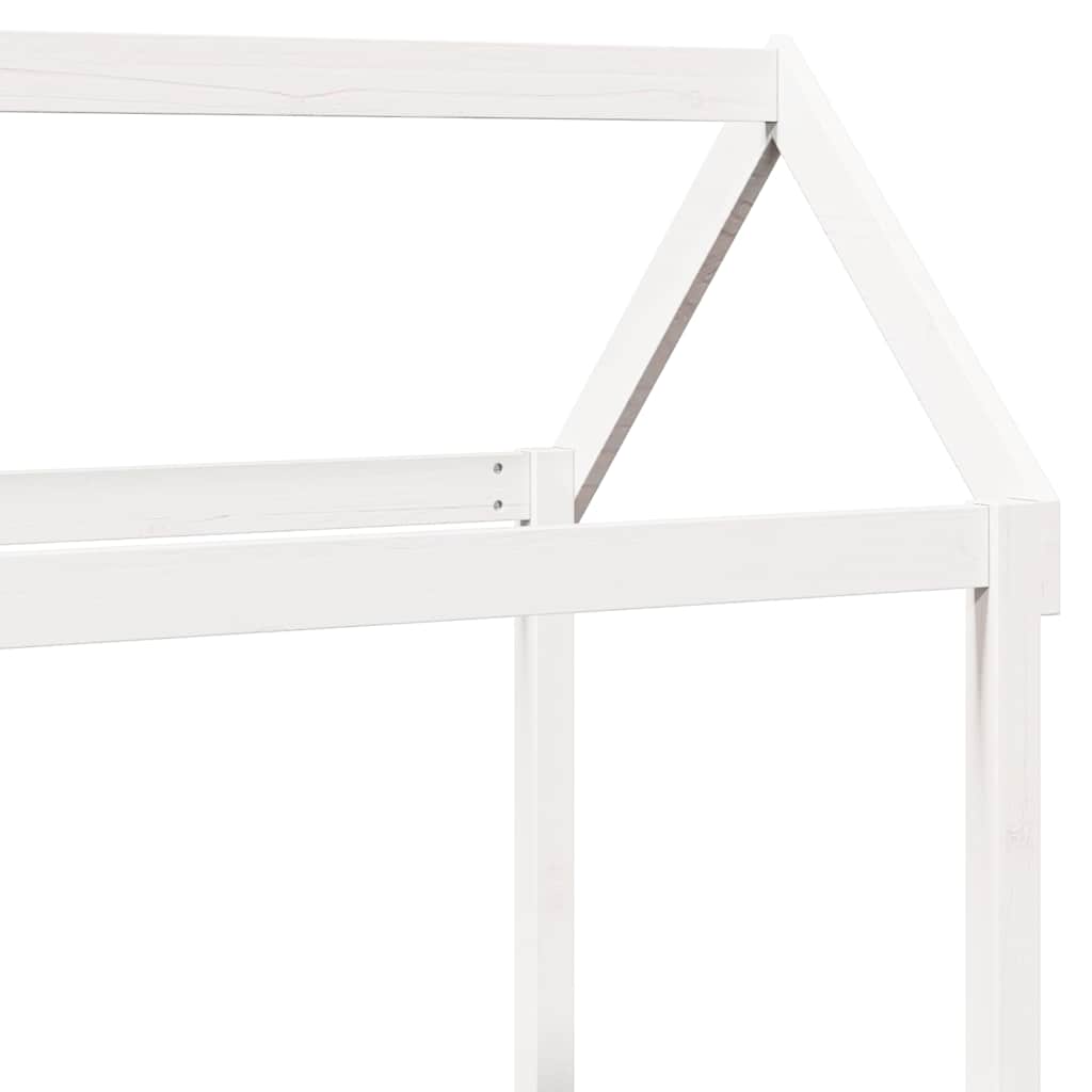 Set Dormeuse con Tetto Bianco 80x200 cm Legno Massello di Pino | homemem39