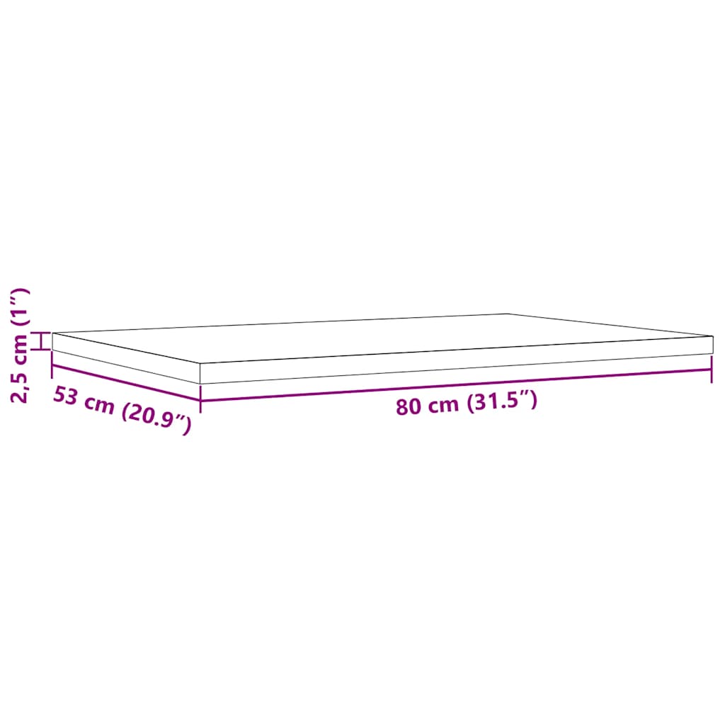 Piani Tavolo 3 pz 80x53x2,5 cm Rettangolare Legno Massello Pino