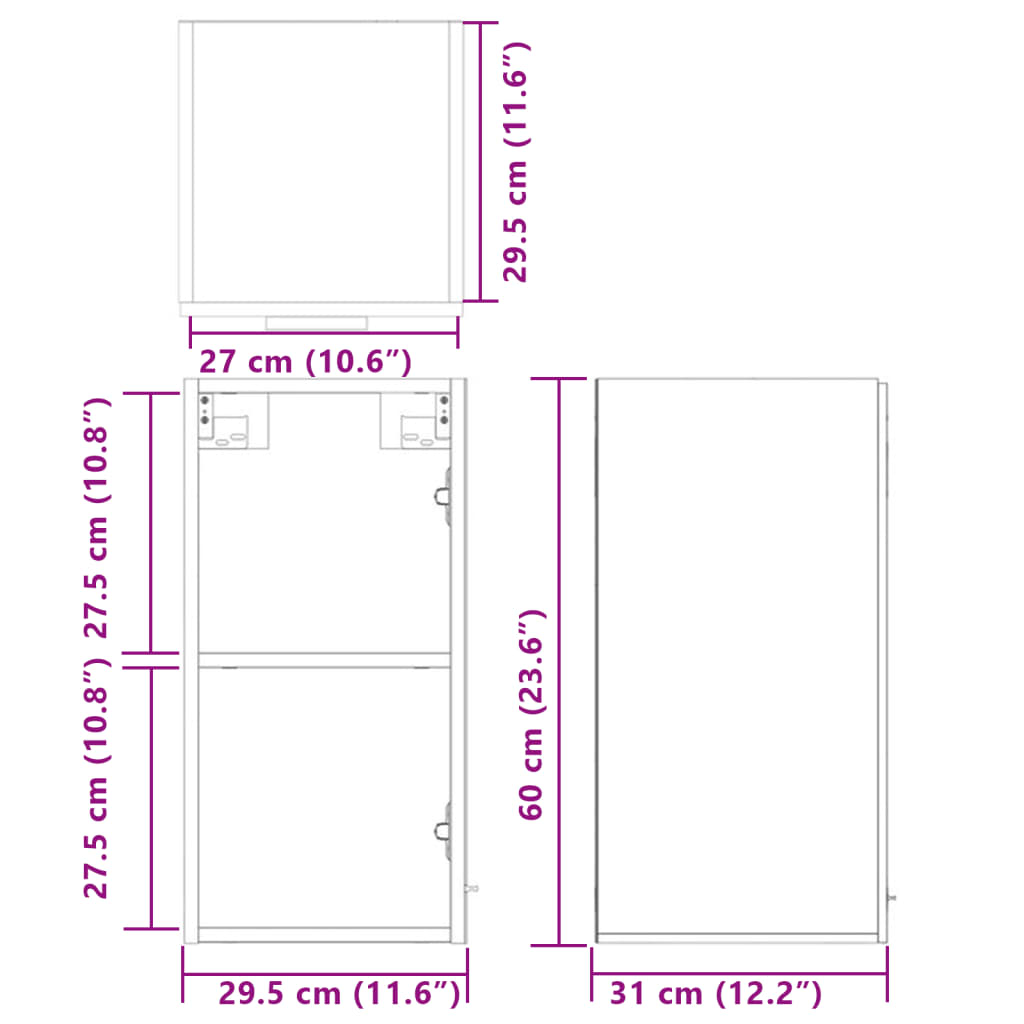 Mobile Pensile “Lyon” Rovere Sonoma 29,5x31x60 cm