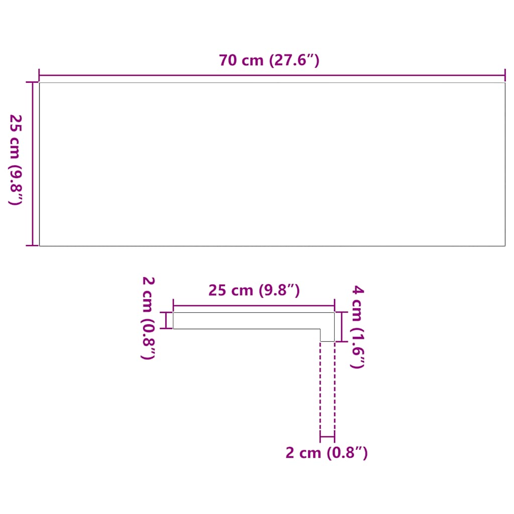 Gradini 4 pz 70x25x2 cm in Rovere Massello Non Trattato | homemem39