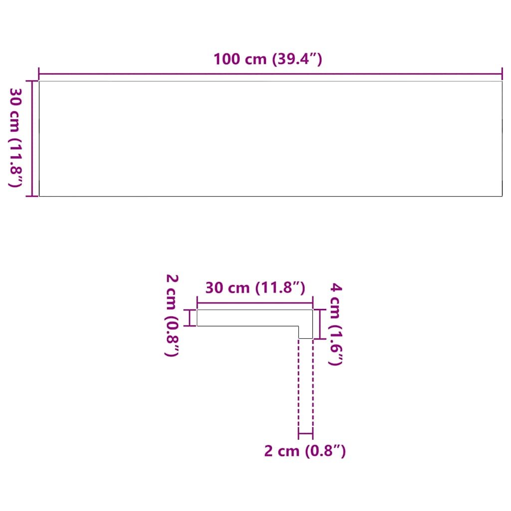 Gradini 20 pz 100x30x2 cm in Rovere Massello Non Trattato - homemem39