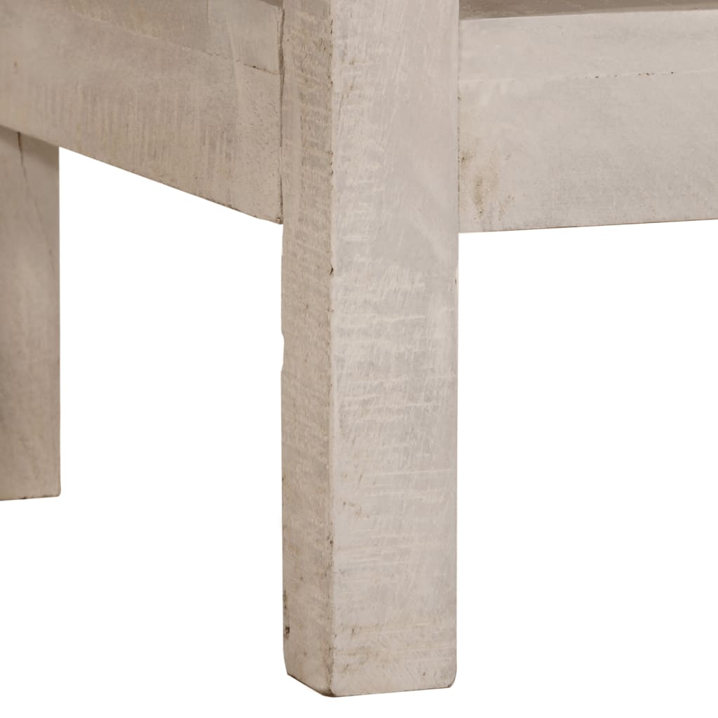 Tavolo Consolle Bianco 110x35x75cm Legno Massello di Mango - homemem39