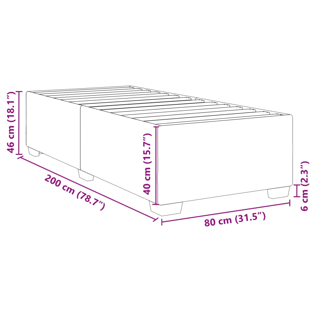 Giroletto senza Materasso Marrone Scuro 80x200 cm Tessuto | homemem39
