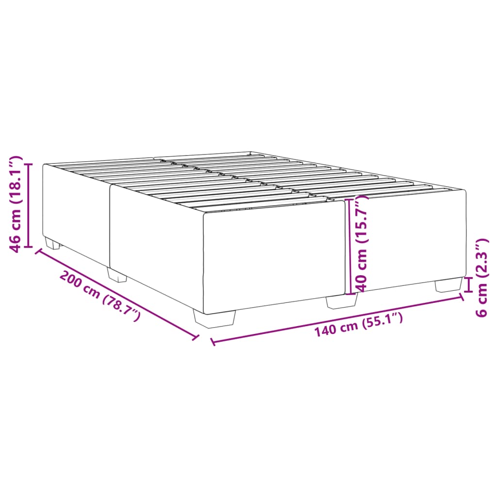 Giroletto senza Materasso Marrone Scuro 140x200 cm Tessuto | homemem39