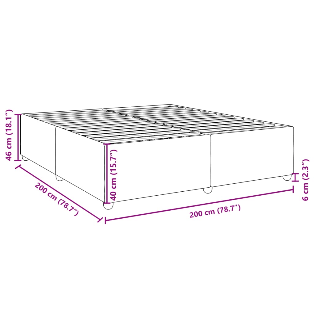 Giroletto senza Materasso Grigio Chiaro 200x200 cm Tessuto | homemem39
