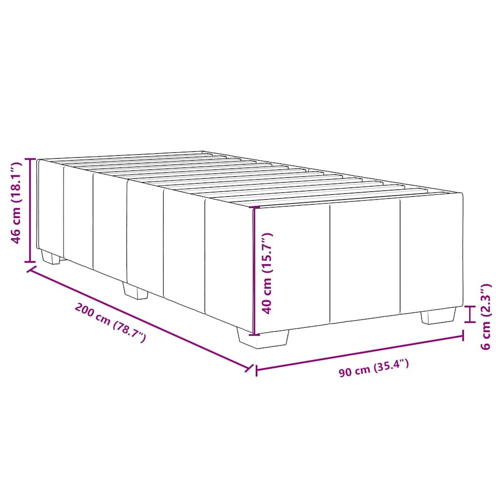 Giroletto senza Materasso Marrone Scuro 90x200 cm Tessuto | homemem39