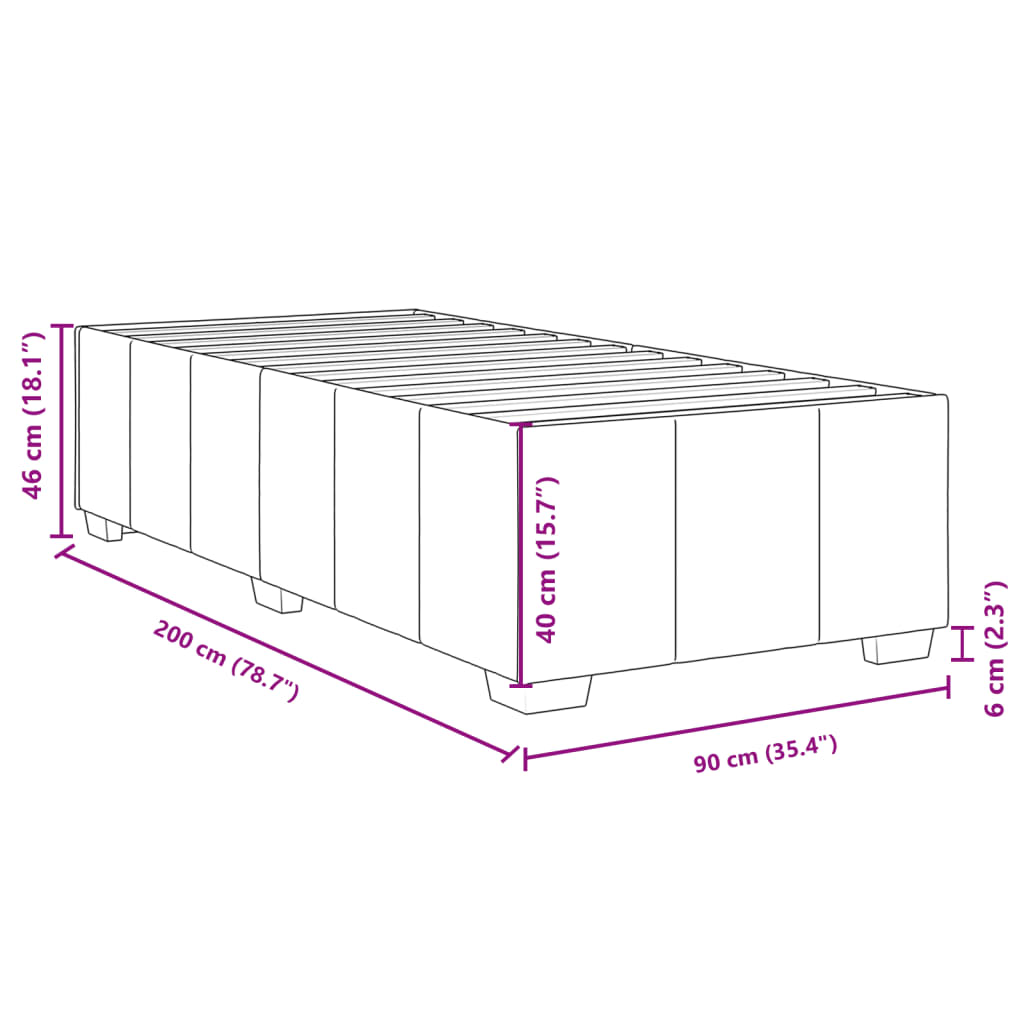 Giroletto senza Materasso Blu 90x200 cm in Tessuto | homemem39