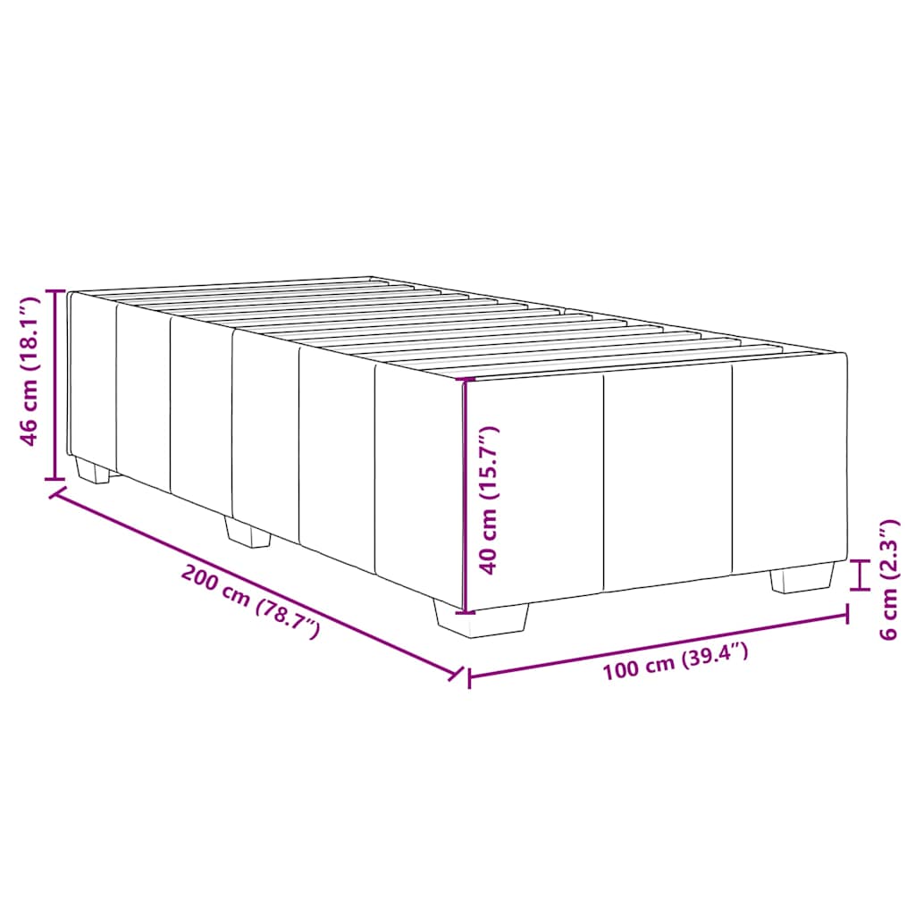 Giroletto senza Materasso Grigio Chiaro 100x200 cm Tessuto | homemem39