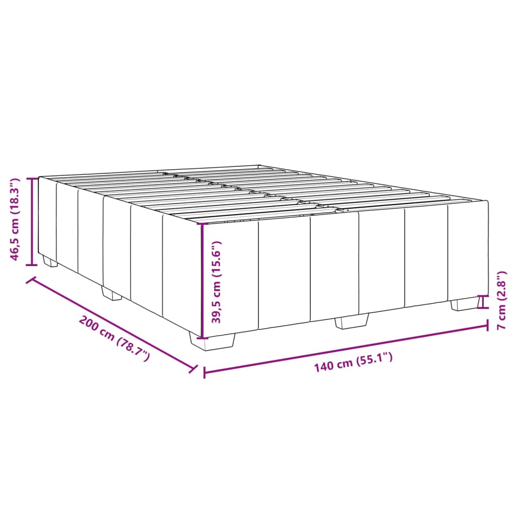 Giroletto senza Materasso Tortora 140x200 cm in Tessuto | homemem39