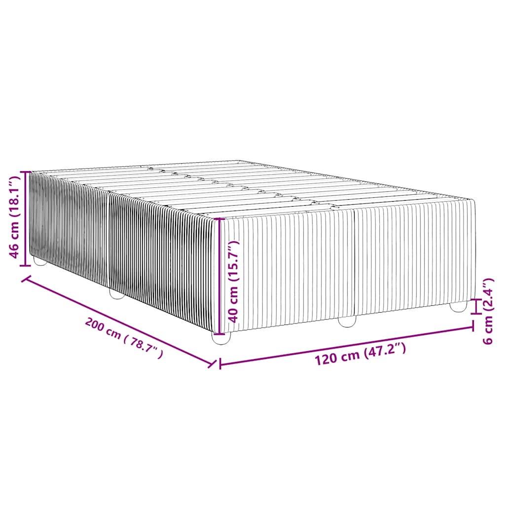 Giroletto senza Materasso Grigio Chiaro 120x200 cm Tessuto | homemem39