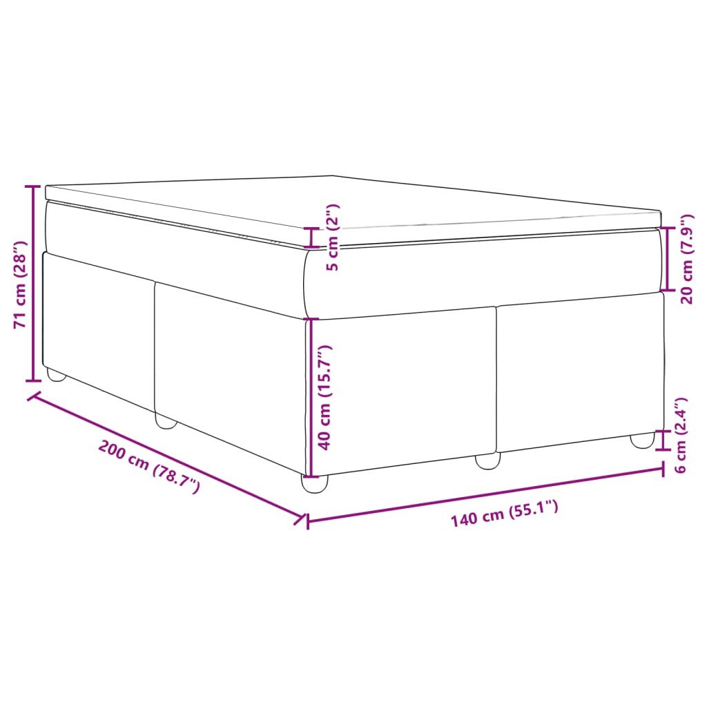 Giroletto a Molle con Materasso Blu 140x200 cm in Tessuto | homemem39
