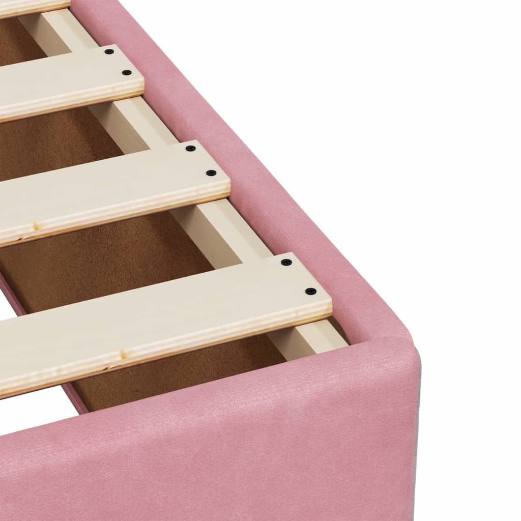 Giroletto a Molle con Materasso Rosa 180x200 cm in Velluto | homemem39