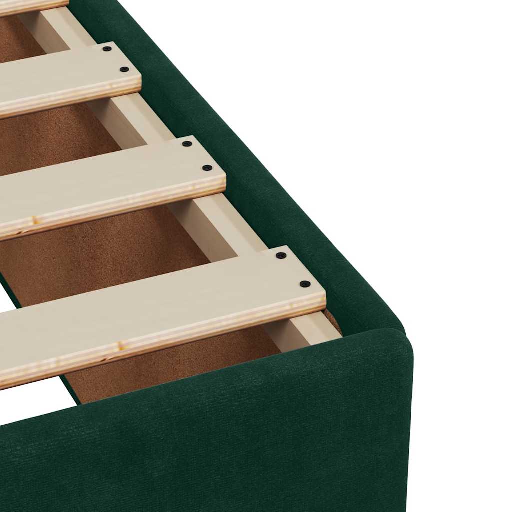 Giroletto a Molle con Materasso Verde Scuro 200x200 cm Velluto | homemem39