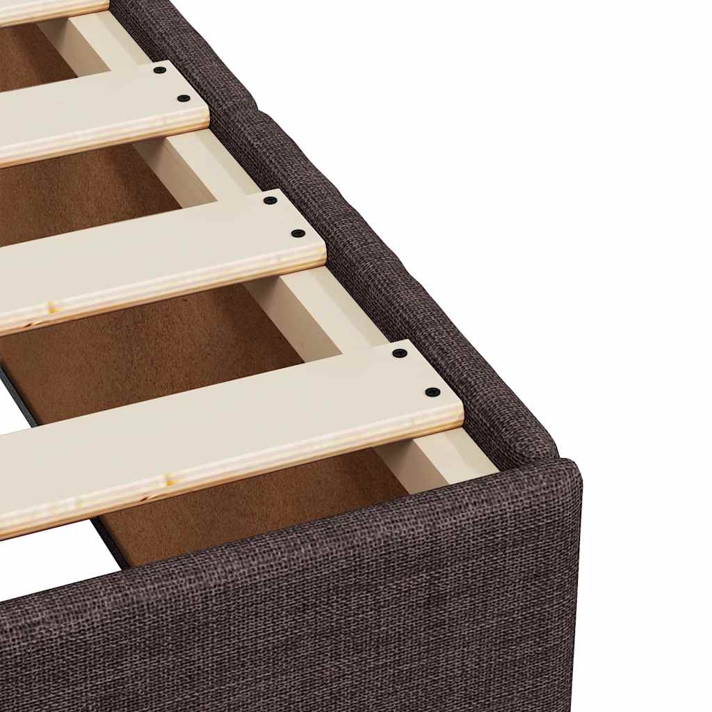 Giroletto a Molle con Materasso Marrone Scuro 90x200 cm Tessuto | homemem39