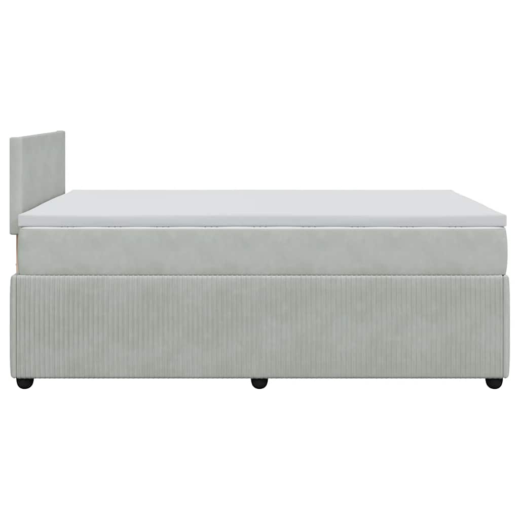 Giroletto a Molle con Materasso Grigio Chiaro 120x200cm Velluto
