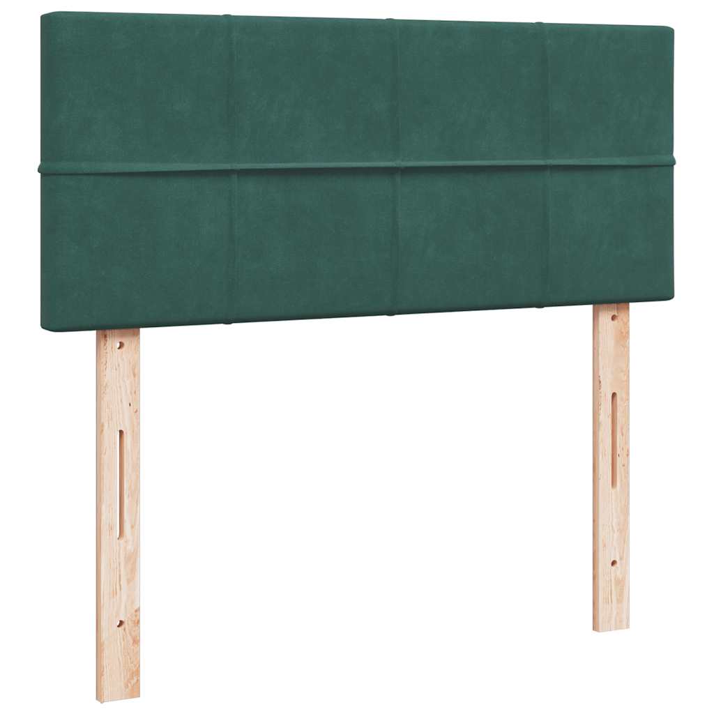 Giroletto a Molle con Materasso Verde Scuro 120x200 cm Velluto