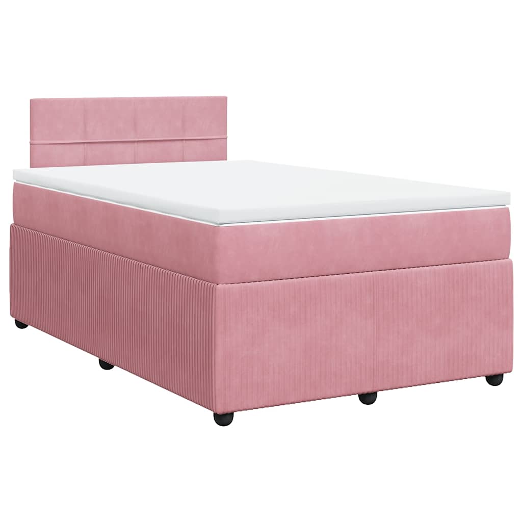 Giroletto a Molle con Materasso Rosa 120x200 cm in Velluto